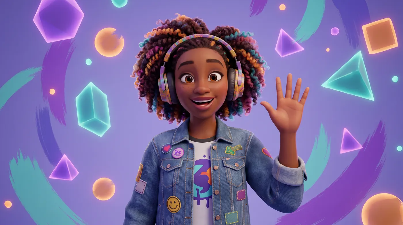 Pixar-style 3D animated character
