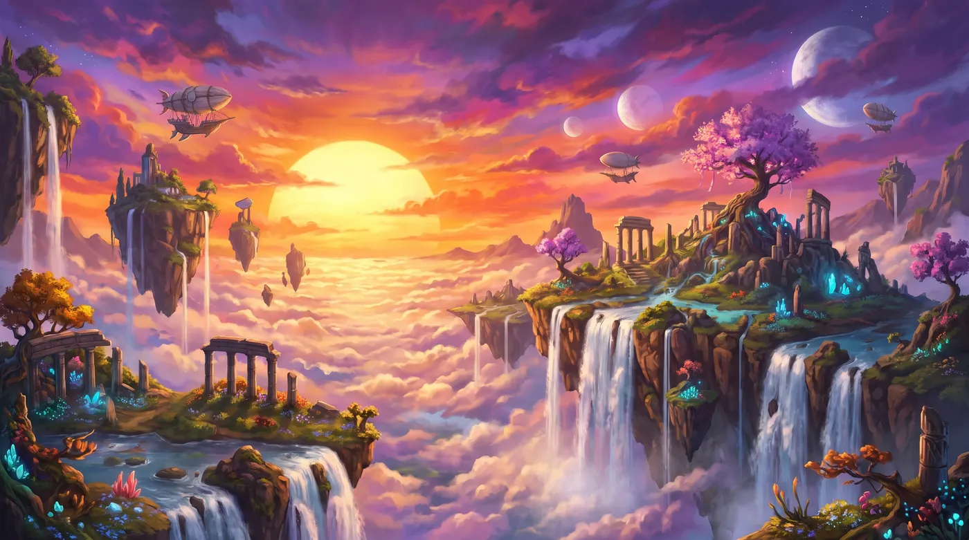 AI-generated fantasy landscape